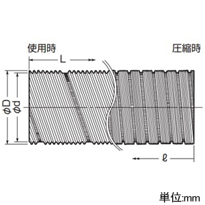 未来工業 アルミフリーダクト アルミ製波付管 最小曲げ半径100R 定尺長さ4m アルミフリーダクト アルミ製波付管 最小曲げ半径100R 定尺長さ4m AFD-100N 画像2