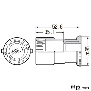 未来工業 CD管盤用コネクタ Gタイプ CD管22用 ノック径φ27mm ねじの呼びG3/4 CD管盤用コネクタ Gタイプ CD管22用 ノック径φ27mm ねじの呼びG3/4 CDK-22BG-PC 画像2