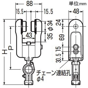 未来工業 ケーブルカッシャー レースウェイ用 シングルローラー 二種金属製線ぴ用 70型 ケーブル径φ10〜20mm 吊り数1 ケーブルカッシャー レースウェイ用 シングルローラー 二種金属製線ぴ用 70型 ケーブル径φ10〜20mm 吊り数1 CK-71ZZ 画像2