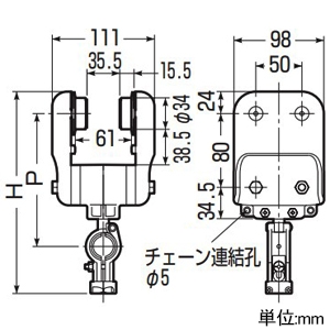 未来工業 【受注生産品】ケーブルカッシャー C形鋼(30×60mm)用 ダブルローラー 80AWM型 ケーブル径φ30〜45mm 吊り数1 【受注生産品】ケーブルカッシャー C形鋼(30×60mm)用 ダブルローラー 80AWM型 ケーブル径φ30〜45mm 吊り数1 CK-84AWMZZ 画像2