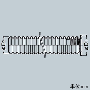 未来工業 直管50cm ≪ミラレックスF≫ ハンドホール用 ベルマウス付 適合付属品サイズ50 直管50cm ≪ミラレックスF≫ ハンドホール用 ベルマウス付 適合付属品サイズ50 FEP-50-50C 画像2