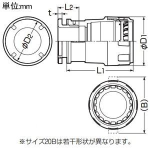 未来工業 コネクタ 難燃性 ミラレックスF用 サイズ50 Oリング付 コネクタ 難燃性 ミラレックスF用 サイズ50 Oリング付 FEK-50B 画像2