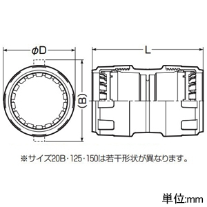 未来工業 カップリング 難燃性 ミラレックスF用 サイズ40 Oリング付 カップリング 難燃性 ミラレックスF用 サイズ40 Oリング付 FEC-40B 画像2