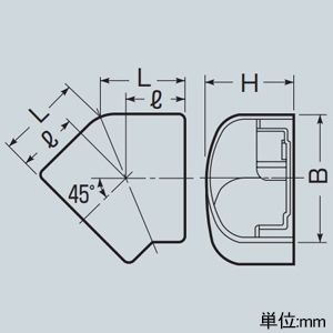 未来工業 ダクトコーナー45° スッキリライン(E)用 70型 ホワイトブラウン ダクトコーナー45° スッキリライン(E)用 70型 ホワイトブラウン GKK-70WB 画像2