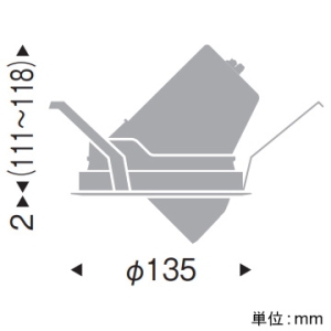 遠藤照明 LEDユニバーサルダウンライト 4000・3000TYPE CDM-TC70W・セラメタプレミアS70W器具相当 埋込穴φ125mm ナローミドル配光 電球色 電源別売 LEDユニバーサルダウンライト 4000・3000TYPE CDM-TC70W・セラメタプレミアS70W器具相当 埋込穴φ125mm ナローミドル配光 電球色 電源別売 ERD7269W 画像2