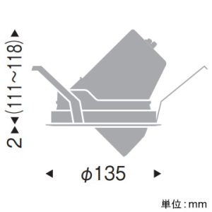 遠藤照明 LEDユニバーサルダウンライト 生鮮食品用 4000・3000TYPE HCI-T(高彩度タイプ)70W・セラメタプレミアS70W器具相当 埋込穴φ125mm 中角配光 3000K(高演色) 電源別売 LEDユニバーサルダウンライト 生鮮食品用 4000・3000TYPE HCI-T(高彩度タイプ)70W・セラメタプレミアS70W器具相当 埋込穴φ125mm 中角配光 3000K(高演色) 電源別売 ERD7206W 画像2