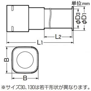 未来工業 ハンドホール用コネクタ ロングタイプ 難燃性 カクフレキ100用 取付穴径φ120〜φ130mm 防水リング付 ハンドホール用コネクタ ロングタイプ 難燃性 カクフレキ100用 取付穴径φ120〜φ130mm 防水リング付 KFEKH-100L 画像2