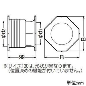 未来工業 打ち込みベルマウス 壁厚100mm用 適合アダプター100 キャップ付 打ち込みベルマウス 壁厚100mm用 適合アダプター100 キャップ付 KFEB-100B 画像2