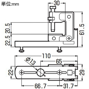 未来工業 感知器専用台座 H・L・C形鋼用 許容静荷重9.8N(1kgf) 感知器専用台座 H・L・C形鋼用 許容静荷重9.8N(1kgf) K-HLC 画像2