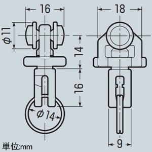 未来工業 カッシャー カーテン用 アルミレール(ミニ)用 許容静荷重29N(3?f) カッシャー カーテン用 アルミレール(ミニ)用 許容静荷重29N(3?f) KCK-11 画像2