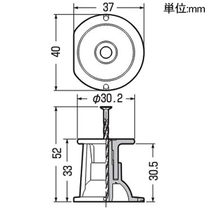 未来工業 カラー・ヘッダーインサート 型枠用 釘1本止 W3/8ボルト用 埋設深さ30mm 赤 カラー・ヘッダーインサート 型枠用 釘1本止 W3/8ボルト用 埋設深さ30mm 赤 NKO-3R 画像3