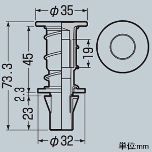 未来工業 カラー・ヘッダーインサート デッキプレート用・ばねタイプ コンクリート埋設専用 W1/2ボルト用 埋設深さ45mm 黄 カラー・ヘッダーインサート デッキプレート用・ばねタイプ コンクリート埋設専用 W1/2ボルト用 埋設深さ45mm 黄 NDB-4Y 画像3