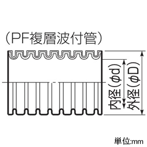 未来工業 【受注生産品】ミラフレキSD 防ソ仕様 PF複層波付管 外径φ36.5mm 長さ30m ベージュ 【受注生産品】ミラフレキSD 防ソ仕様 PF複層波付管 外径φ36.5mm 長さ30m ベージュ MFD-28-MHN 画像2