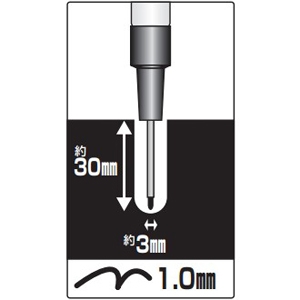 未来工業 け書きペン 細長タイプ 油性染料インキ 黒 け書きペン 細長タイプ 油性染料インキ 黒 KPT-LB 画像2