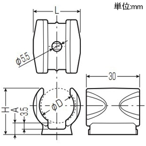 未来工業 ガスフレキ管サドル 適合管サイズ20 樹脂製 ガスフレキ管サドル 適合管サイズ20 樹脂製 GSFY-20 画像2