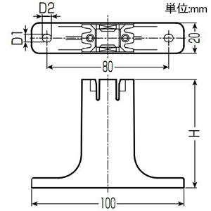 未来工業 架台 樹脂製 2点止め アタッチメント(樹脂製)・連鋳ヘッダー用 高さ71.5mm 架台 樹脂製 2点止め アタッチメント(樹脂製)・連鋳ヘッダー用 高さ71.5mm GSHK-HI-SW 画像2