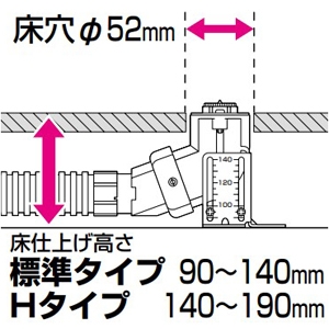 未来工業 たて型水栓ジョイント T-4 Hタイプ 適合サヤ管25 床仕上げ高さ140〜190mm たて型水栓ジョイント T-4 Hタイプ 適合サヤ管25 床仕上げ高さ140〜190mm GS4H-25BNO 画像2