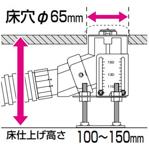 未来工業 たて型水栓ジョイント T-4 適合サヤ管30 床仕上げ高さ100mm以上 たて型水栓ジョイント T-4 適合サヤ管30 床仕上げ高さ100mm以上 GS4-30BNO 画像2