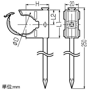 未来工業 土間用サヤ管クリップ 適合サヤ管25 釘長さ25cm 土間用サヤ管クリップ 適合サヤ管25 釘長さ25cm LSFD-25 画像2