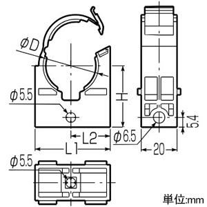 未来工業 根太用サヤ管クリップ 適合サヤ管22 適用木ねじ長さ32〜50mm 根太用サヤ管クリップ 適合サヤ管22 適用木ねじ長さ32〜50mm LSFN-22 画像2