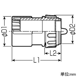 未来工業 コネクタ 適合サヤ管16 適合穴径φ27mm コネクタ 適合サヤ管16 適合穴径φ27mm LSK-16G 画像2