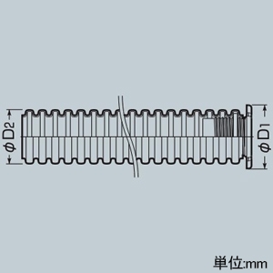 未来工業 直管50cm ≪ミラレックス≫ ハンドホール用 難燃性 ベルマウス付 適合付属品サイズ54 直管50cm ≪ミラレックス≫ ハンドホール用 難燃性 ベルマウス付 適合付属品サイズ54 MFX-54-50C 画像2