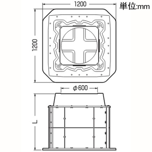 未来工業 ミライハンドホール 樹脂製 ビッグサイズ 高さ631mm ミライハンドホール 樹脂製 ビッグサイズ 高さ631mm MH-9060 画像2