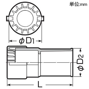 未来工業 コンビネーションカップリング 防水型 ミラフレキSS専用 Gタイプ ミラフレキSS48⇔VE管48 ベージュ Oリング付 コンビネーションカップリング 防水型 ミラフレキSS専用 Gタイプ ミラフレキSS48⇔VE管48 ベージュ Oリング付 MFSVE-42GP 画像2