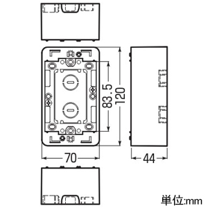 未来工業 深形モール用スイッチボックス Fタイプ 1ヶ用 深形 モダンホワイト 深形モール用スイッチボックス Fタイプ 1ヶ用 深形 モダンホワイト MSB-F1Y 画像2