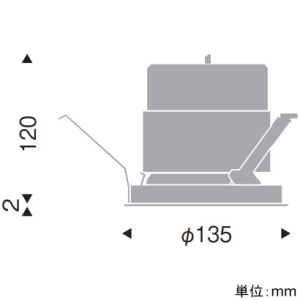 遠藤照明 LEDベースダウンライト 浅型 4000TYPE セラメタ70W器具相当 埋込穴φ125mm 拡散配光 12000〜1800K 電源別売 LEDベースダウンライト 浅型 4000TYPE セラメタ70W器具相当 埋込穴φ125mm 拡散配光 12000〜1800K 電源別売 SXD1097W 画像2