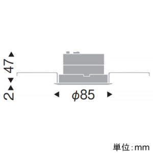 遠藤照明 LEDベースダウンライト 浅型 900TYPE FHT32W器具相当 埋込穴φ75mm 拡散配光 12000〜1800K 黒 電源別売 LEDベースダウンライト 浅型 900TYPE FHT32W器具相当 埋込穴φ75mm 拡散配光 12000〜1800K 黒 電源別売 SXD1063B 画像2