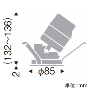 遠藤照明 LEDユニバーサルダウンライト 1400TYPE CDM-R35W器具相当 埋込穴φ75mm 中角配光 6500〜2700K 黒枠・鏡面マットコーン 電源別売 LEDユニバーサルダウンライト 1400TYPE CDM-R35W器具相当 埋込穴φ75mm 中角配光 6500〜2700K 黒枠・鏡面マットコーン 電源別売 ERD8470B 画像2