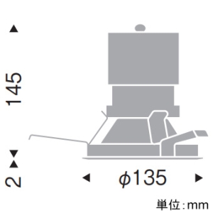 遠藤照明 LEDグレアレスベースダウンライト 3000TYPE FHT42W×2器具相当 埋込穴φ125mm 超広角配光 グレアカット35° 電球色 電源別売 LEDグレアレスベースダウンライト 3000TYPE FHT42W×2器具相当 埋込穴φ125mm 超広角配光 グレアカット35° 電球色 電源別売 ERD9716W 画像2