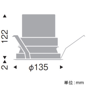 遠藤照明 LEDベースダウンライト 4000・3000TYPE FHT42W×3灯用・FHT32W×3灯用器具相当 埋込穴φ125mm 広角配光 電球色 電源別売 LEDベースダウンライト 4000・3000TYPE FHT42W×3灯用・FHT32W×3灯用器具相当 埋込穴φ125mm 広角配光 電球色 電源別売 ERD7158W 画像2