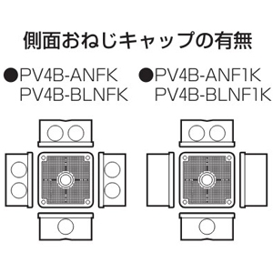 未来工業 露出用四角ボックス 取付自在蓋 ケーブルブッシング付 ブラック 露出用四角ボックス 取付自在蓋 ケーブルブッシング付 ブラック PV4B-BLNFK 画像3
