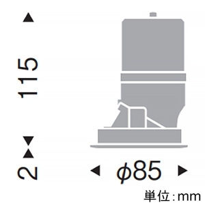 遠藤照明 LEDグレアレスウォールウォッシャーダウンライト 900TYPE CDM-R35W器具相当 埋込穴φ75mm 温白色 電源別売 LEDグレアレスウォールウォッシャーダウンライト 900TYPE CDM-R35W器具相当 埋込穴φ75mm 温白色 電源別売 ERD9797W 画像2