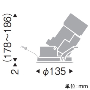 遠藤照明 LEDグレアレスユニバーサルダウンライト 3000TYPE CDM-T70W器具相当 埋込穴φ125mm 狭角配光 ナチュラルホワイト(4000K) 電源別売 LEDグレアレスユニバーサルダウンライト 3000TYPE CDM-T70W器具相当 埋込穴φ125mm 狭角配光 ナチュラルホワイト(4000K) 電源別売 ERD5429WC 画像2