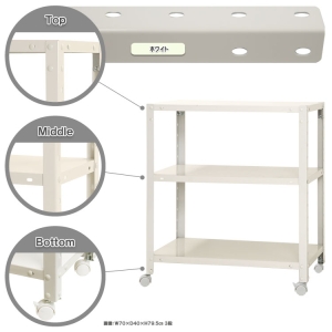 北島 【法人限定/代引き不可】 スマートラック NSTR-K243 キャスター付 W700×D200×H750 白 51070024301