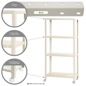 北島 【法人限定/代引き不可】 スマートラック NSTR-K436 キャスター付 W600×D400×H1200 白 【法人限定/代引き不可】 スマートラック NSTR-K436 キャスター付 W600×D400×H1200 白 51070043601