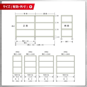 北島 【法人限定/代引き不可】 軽中量150K 連結 W900×D300×H900 アイボリー 【法人限定/代引き不可】 軽中量150K 連結 W900×D300×H900 アイボリー 58133203123 画像2