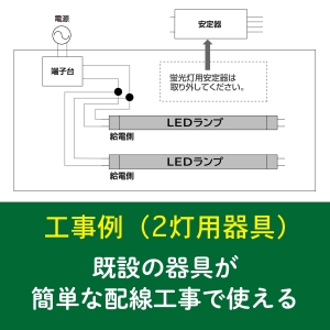 ホタルクス 直管LED蛍光ランプ 40W相当 2000lm 昼白色 片側給電 (要工事) JLMA301適合 直管LED蛍光ランプ 40W相当 2000lm 昼白色 片側給電 (要工事) JLMA301適合 LD40T50/13/20G13-S1 画像3