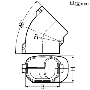 未来工業 曲ガリ 角度45° トラフレキ125用 曲ガリ 角度45° トラフレキ125用 TFM-125 画像2