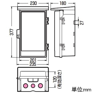 未来工業 プラスチック製防雨ボックス ≪ウオルボックス≫ 屋根付 タテ型 有効深さ120mm ブラック プラスチック製防雨ボックス ≪ウオルボックス≫ 屋根付 タテ型 有効深さ120mm ブラック WB-3AK 画像2