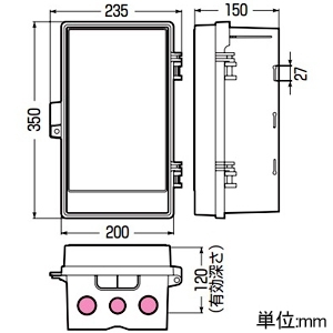 未来工業 プラスチック製防雨ボックス ≪ウオルボックス≫ 屋根無 タテ型 有効深さ120mm ブラック プラスチック製防雨ボックス ≪ウオルボックス≫ 屋根無 タテ型 有効深さ120mm ブラック WB-3AOK 画像2