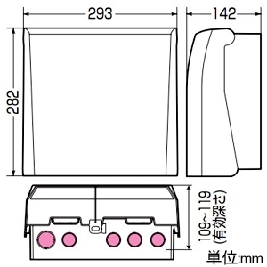 未来工業 プラスチック製防雨ボックス ≪ウオルボックス≫ プラスチック基台 ヨコ型 有効深さ109〜119mm ダークグレー プラスチック製防雨ボックス ≪ウオルボックス≫ プラスチック基台 ヨコ型 有効深さ109〜119mm ダークグレー WBV-12DG 画像2