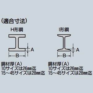 未来工業 ビームラックル H・I形鋼用 適合鋼材幅75〜100mm ビームラックル H・I形鋼用 適合鋼材幅75〜100mm THS-10 画像3