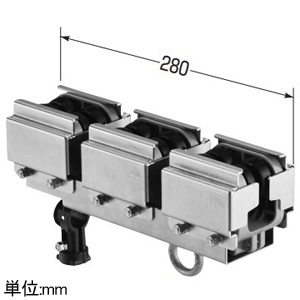 未来工業 【受注生産品】3連ケーブルカッシャー 適合ケーブル径φ10〜φ20mm 吊り数2 【受注生産品】3連ケーブルカッシャー 適合ケーブル径φ10〜φ20mm 吊り数2 U-502BN 画像2