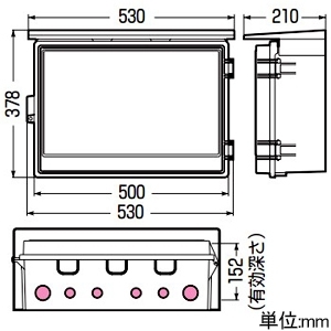 未来工業 プラスチック製防雨ボックス ≪ウオルボックス≫ 屋根付 ヨコ型 有効深さ152mm ブラック プラスチック製防雨ボックス ≪ウオルボックス≫ 屋根付 ヨコ型 有効深さ152mm ブラック WB-15AK 画像2