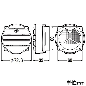 未来工業 ウオルボックス用換気扇 ルーバータイプ 単品 ベージュ ウオルボックス用換気扇 ルーバータイプ 単品 ベージュ WB-FA60LJ 画像2