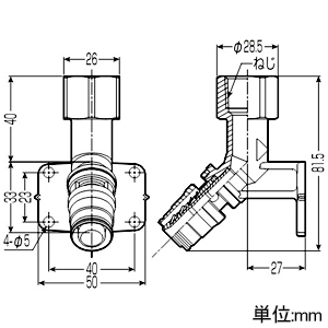 未来工業 座付胴長曲がり45° Rc1/2ねじ 架橋ポリエチレン管13 座付胴長曲がり45° Rc1/2ねじ 架橋ポリエチレン管13 SSZLR-13A15T 画像2